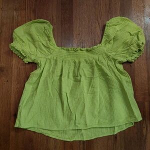 Lime Green Puff Sleeve Top